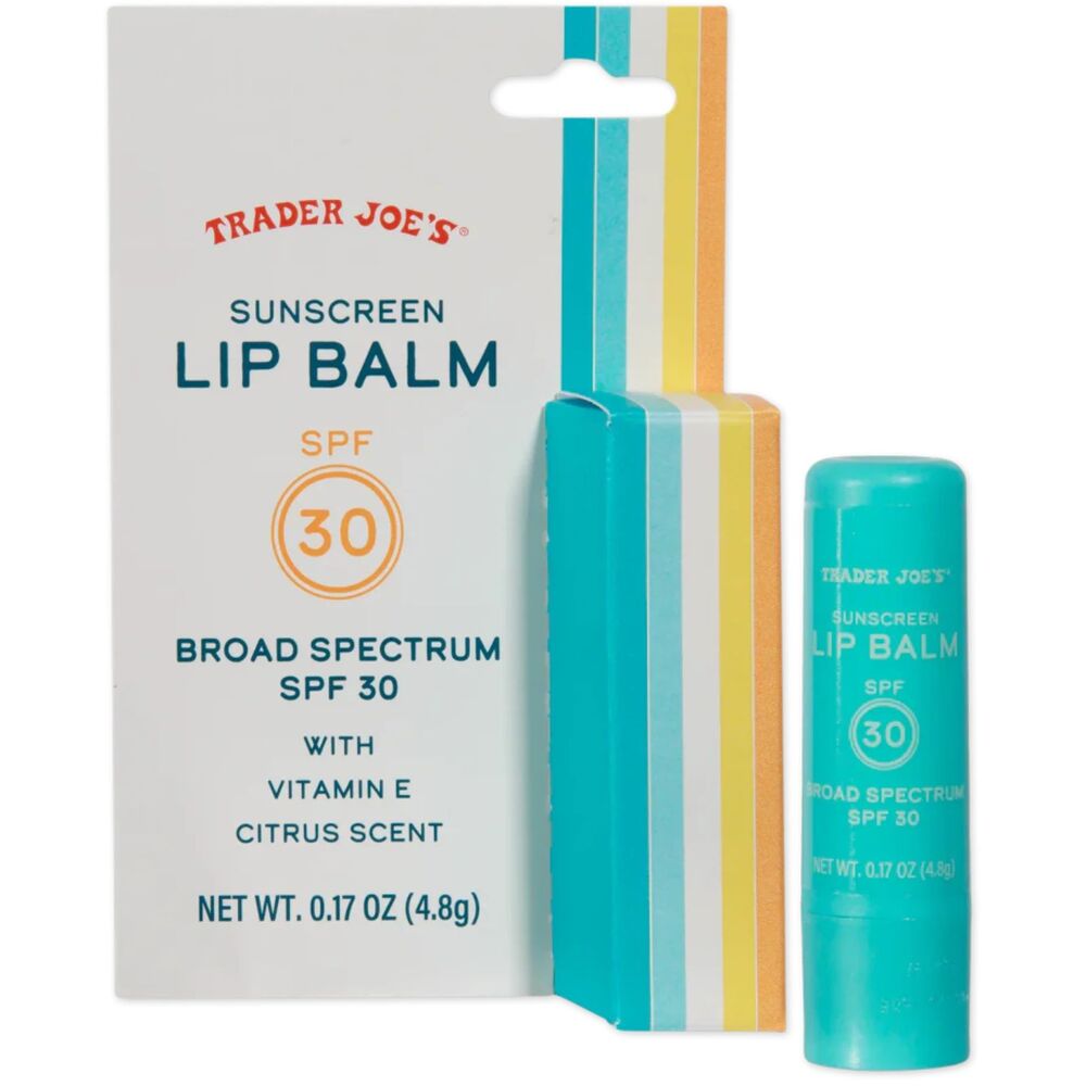 NEW Trader Joe's Sunscreen Lip Balm SPF 30 Vitamin E Citrus Scent 0.17 oz (4.8g)
